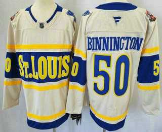 Mens St Louis Blues #50 Jordan Binnington Cream 2025 Winter Classic Authentic Jersey